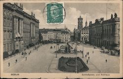 Berlin Schlibplatz und Rathaus Postcard