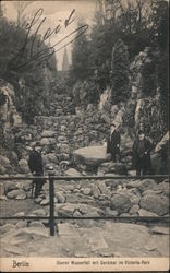 Upper Waterfall with Monument in Viktoriapark Postcard