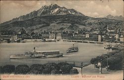 Luzern - Bahnhof und Pilatus Switzerland Postcard Postcard Postcard