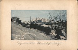 Leysin on Hiver - Chemin deifer elictrique Postcard