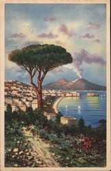 Panorama with Vesuvius Naples, Italy Postcard Postcard Postcard