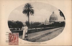 His Holiness Pius X in a Vatican garden Vatican City, Vatican City Italy Postcard Postcard Postcard