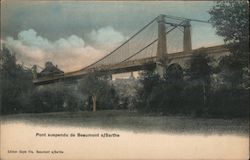 Suspension Bridge - Beaumont-sur-Sarthe Postcard