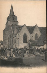 Arrou - The Church and the Market France Postcard Postcard Postcard