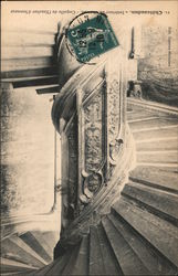 Decorated staircase in French castle Postcard