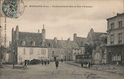 Mortagne (Orne) - Faubourg Sain-Eloi et Rue d'Alencon Postcard