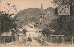 Entrance to a French village in the mountains Postcard