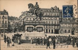 Rouen - Place de l'Hotel-de-Ville - Rue de la Republique et statue de Napoleon France Postcard Postcard Postcard