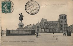 Cherbourg - La place Napoleon et l'Eglise de la Trinite Postcard