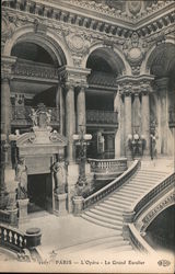 The Grand Staircase of the Opera Garnier Paris, France Postcard Postcard Postcard