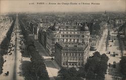 Avenue des Champs-Elysees et l'Avenue Marceau Postcard