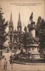 Exterior view of church in Marseille Postcard