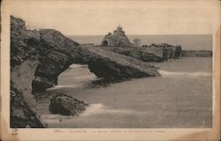 Biarritz - La Roche Percee au Rocher de la Vierge France Postcard Postcard Postcard