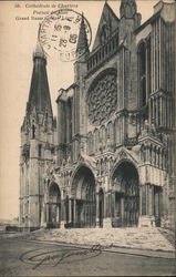 View of Chartres cathedral Postcard