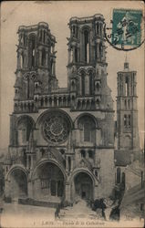 Laon - Facade de la Cathedrale France Postcard Postcard Postcard