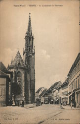 View of Saint Thibaut cathedral from the street Postcard