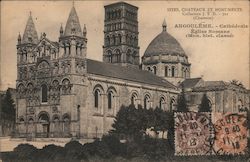 French cathedral in Charente Postcard