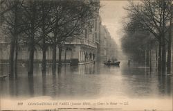 Flooded streets in Paris France Postcard Postcard Postcard