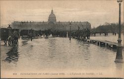 Inondations De Paris (January 1910) - L'Esplanade des Invalides Postcard