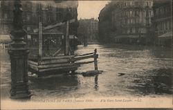 Flooded streets in Paris Postcard