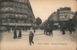 Boulevard Magenta Paris, France Postcard Postcard Postcard