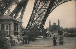 Paris - Base Of Eiffel Tower, Le Trocadero France Postcard Postcard Postcard