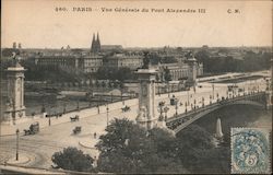 View of Point Alexander III bridge in Paris France Postcard Postcard Postcard