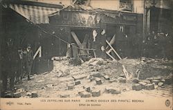 Building and street damage in Paris France Postcard Postcard Postcard