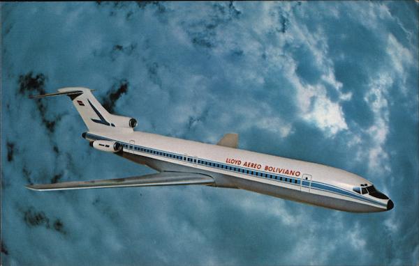 Lloyd Aereo Boliviano Boeing 727.200 Aircraft Postcard