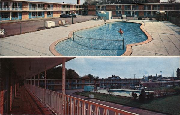 Howard Johnson's Motor Lodge Pool Area East Hartford, CT Postcard