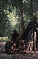 Indians at Camp Wawona California Postcard Postcard Postcard