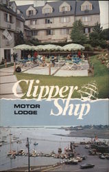 Clipper Ship Motor Lodge Scituate, MA Postcard Postcard Postcard