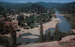 Aerial View of Russian River Monte Rio, CA Postcard Postcard Postcard