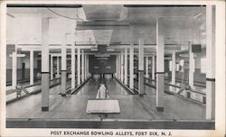 Post Exchange Bowling Alleys Postcard