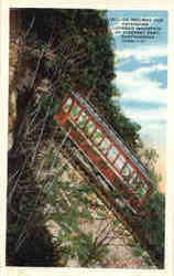 Incline Railway Car Ascending Lookout Mountain, Steepest Part Chattanooga, TN Postcard Postcard