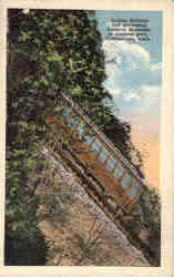 Incline Railway Car Ascending Lookout Mountain, Steepest Part Postcard