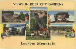 Views in Rock City Gardens, Lookout Mountain Postcard