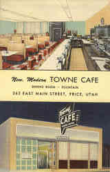 New Modern Towne Café, East Main street Price, UT Postcard Postcard