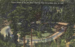 Pigtail Bridge on Iron Mt.Road Highway, U. S. 18 Postcard