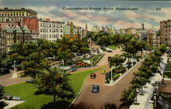 Commonwealth Avenue Boston, MA Postcard Postcard