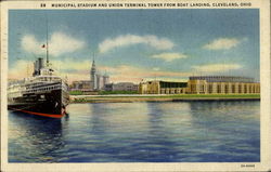 Municipal Stadium And Union Terminal Tower Postcard