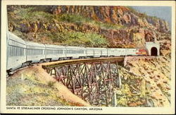 Santa Fe Streamliner, Johnson's Canyon Arizona Postcard Postcard