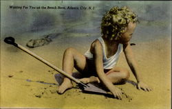 Waiting For You On The Beach Here Atlantic City, NJ Postcard Postcard