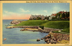 Along Cliff Walk Newport, RI Postcard Postcard