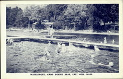 Waterfront Camp Bonnie Brae East Otis, MA Postcard Postcard