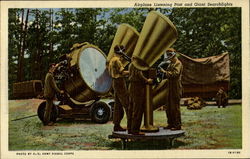 Airplane Listening Post And Giant Searchlights Army Postcard Postcard