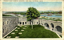 Interior Court Showing Dungeons, Fort Knox Bucksport, ME Postcard Postcard