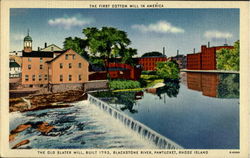 The First Cotton Mill In America Postcard