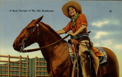 A Real Cowgirl Of The Ole Southwest Cowboy Western Postcard Postcard