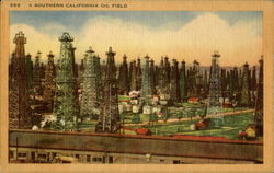 A Southern California Oil Field Postcard Postcard